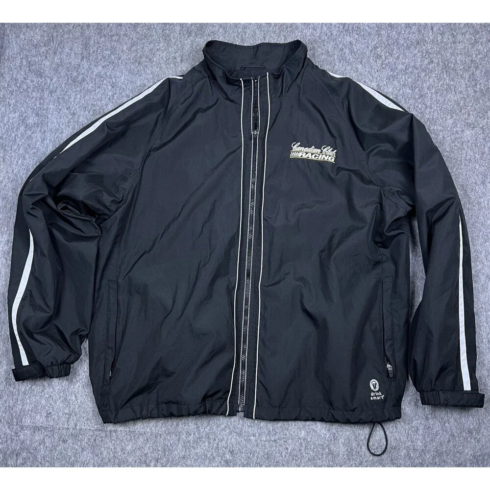 Vtg Canadian Club Racing Men's Jacket Windbreaker Zip North End Mesh Lined Sz XL